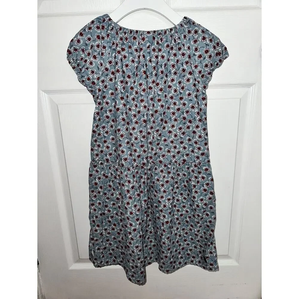 Tea Collection‎ Blue Floral Corduroy Dress Cotton Size 10